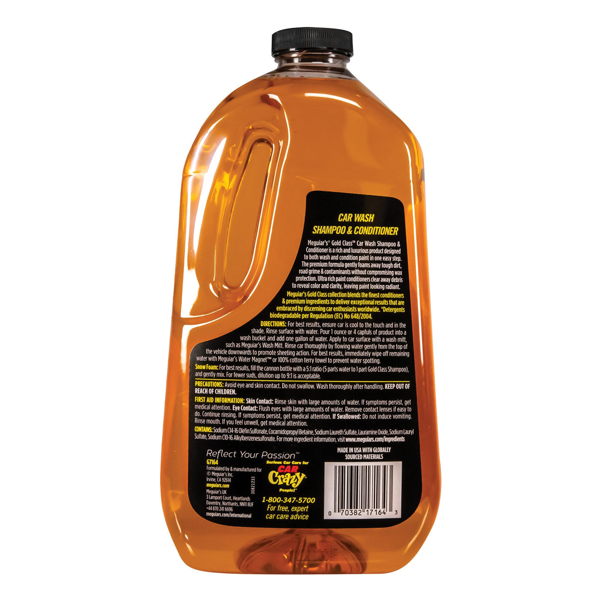 Meguiars GOLD CLASS Car Wash Shampoo & Conditioner Autoshampoo 64 oz (1.89 Liter)