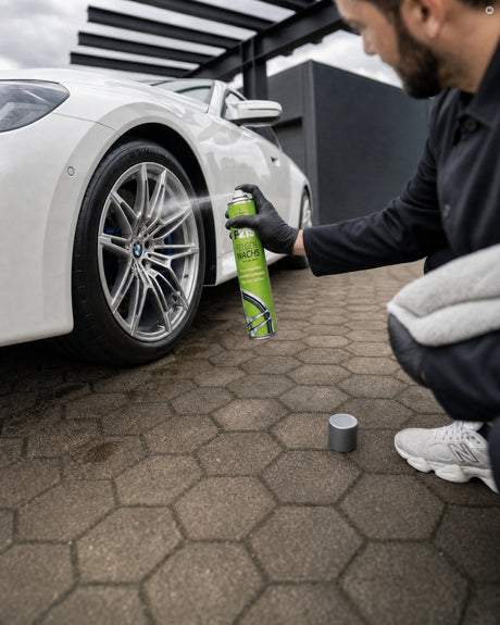 Detailing1 Dr. Wack P21S Felgen-Wachs: Felgenversiegelung am BMW M2 unter dem Carport (Mobile)