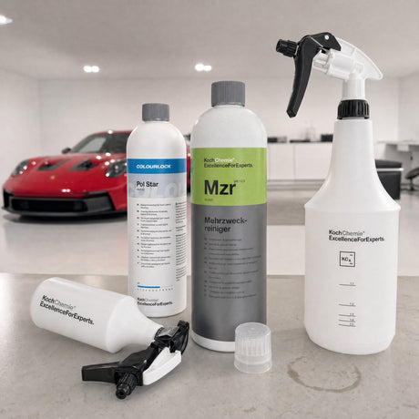 Detailing1 Auto-Reinigungsset "Innenraum" — Koch-Chemie Mehrzweckreiniger „Mzr“ 1 Liter + Dosing Cap + COLOURLOCK „Pol Star“