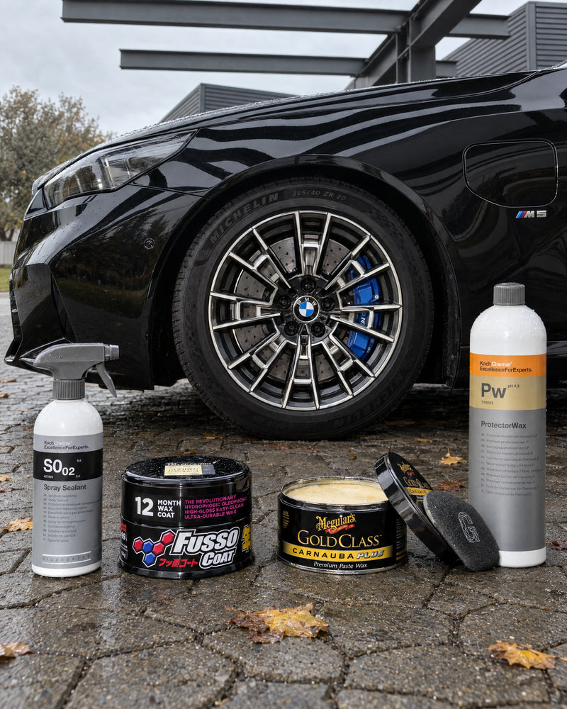 Detailing1 protection pour l'hiver — Koch-Chemie S0.02 et Pw, Soft99 Fusso Coat, Meguiars Gold Class, applicateur GYEON
