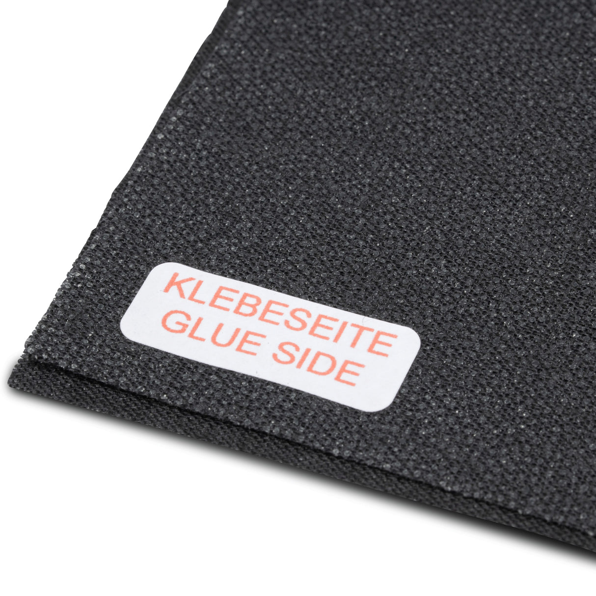Klebeseite und Gewebestruktur des COLOURLOCK "Glue-Tex" Bügelgewebes für Lederreparaturen