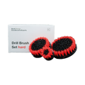 Koch-Chemie Drill Brush Set "Hard" — Harte Bürstenaufsätze für Bohrschrauber (Rot) 3-teiliges Set / Hard (Hart) / Rot
