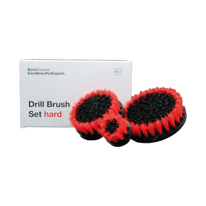 Koch-Chemie Drill Brush Set "Hard" — Harte Bürstenaufsätze für Bohrschrauber (Rot) 3-teiliges Set / Hard (Hart) / Rot
