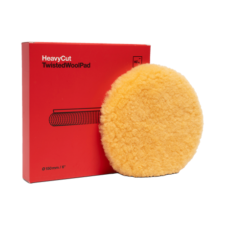 Koch-Chemie Heavy Cut "Twisted" Wool Pad — Lammwoll-Polierpad "Rot" für Gelcoats und Bootlacke (Marine-Linie) 1 Stück / Ø 150 mm / Rot